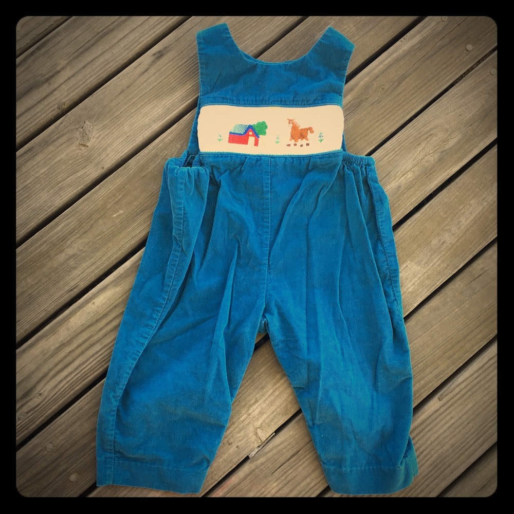 Boys smocked overalls